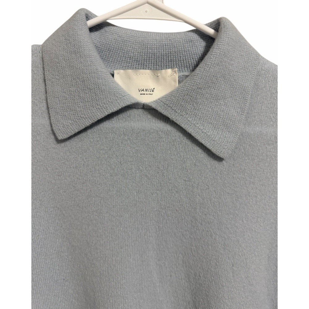 Vanisè Polo Collared Cashmere Sweater Baby Blue Women's Size Medium (44 IT) - Picture 3 of 12